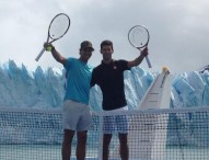 Nadal y Djokovic juegan junto al glaciar Perito Moreno