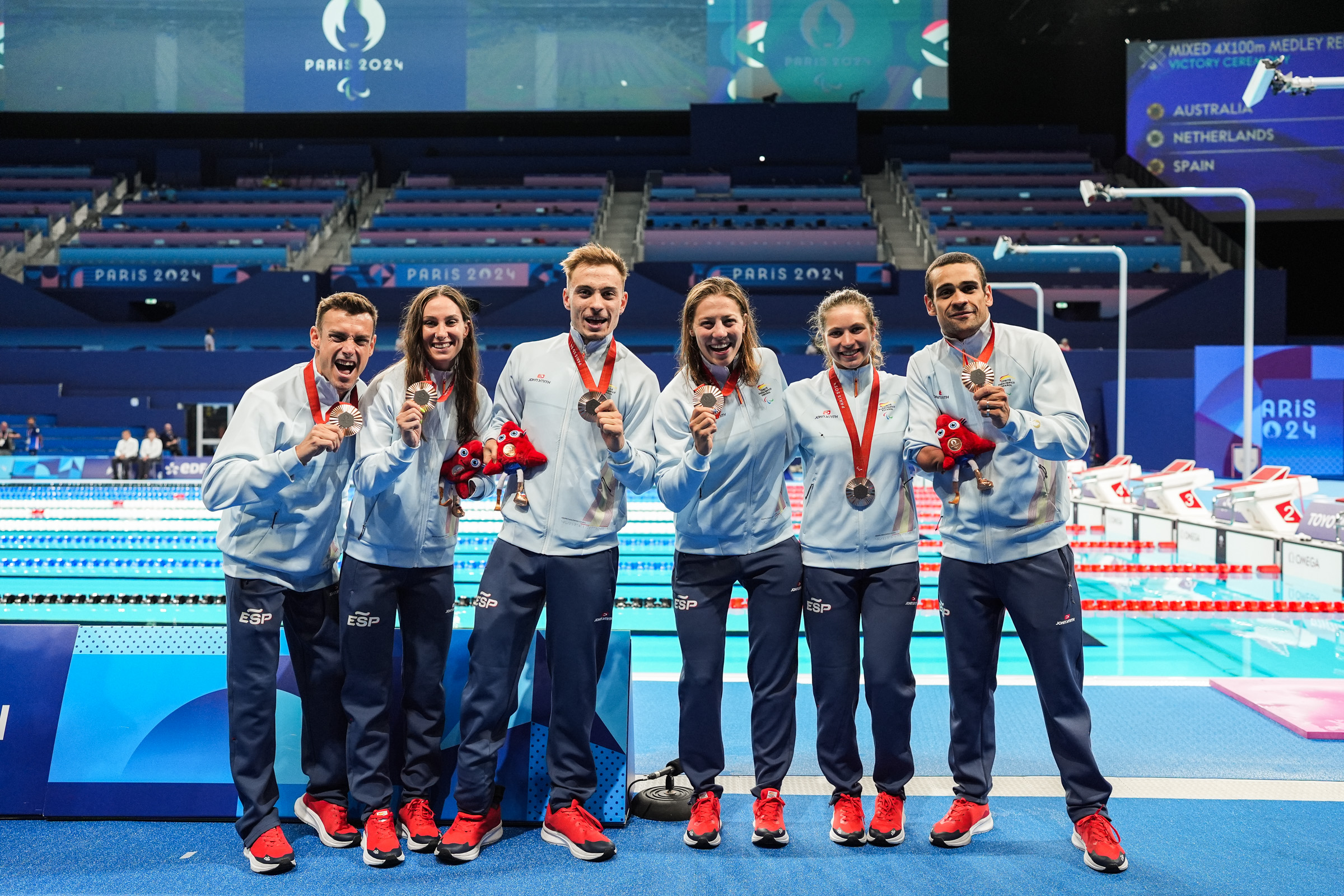 Equipo español de 4x100 estilos. Fuente: David Ramírez / CPE.