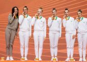 El equipo español de gimnasia rítmica regresa del Europeo con 3 medallas